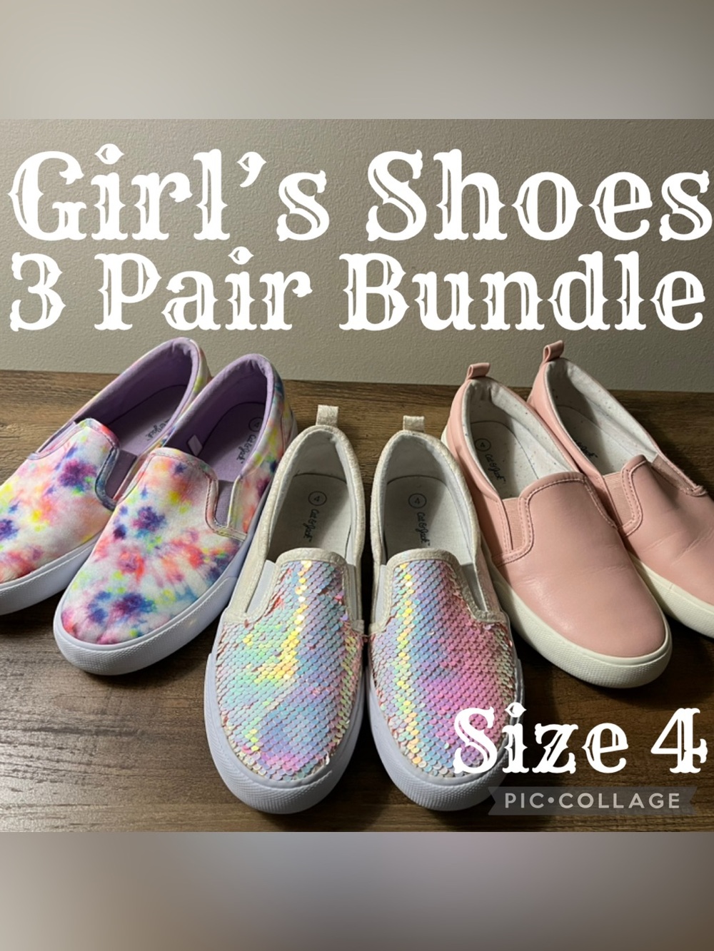 Girls Shoes Target Cat & Jack Sneakers 3 Pair Bundle Size 4